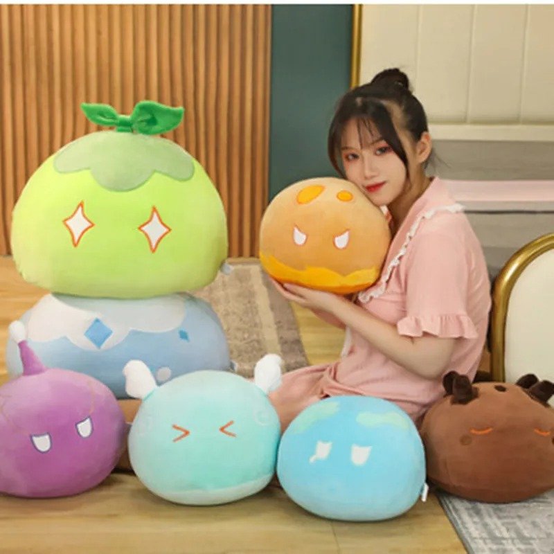 50cm Genshin Impact Pillow Second Element Anime Game Slime Cushion Doll Dumpling Pillow