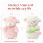 27x18cm Sheep Bleating Series Standing Posture Cherry Blossom Sheep Plush Doll