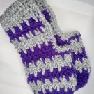 Purple and Gray Handmade Crochet Slippers Unisex Purple and Gray Handmade Crochet Slippers Unisex