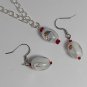 White Foil Beaded Necklace and Earring Set