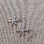 Homemade Silver Snowflake Dangle Earrings for Women Girls