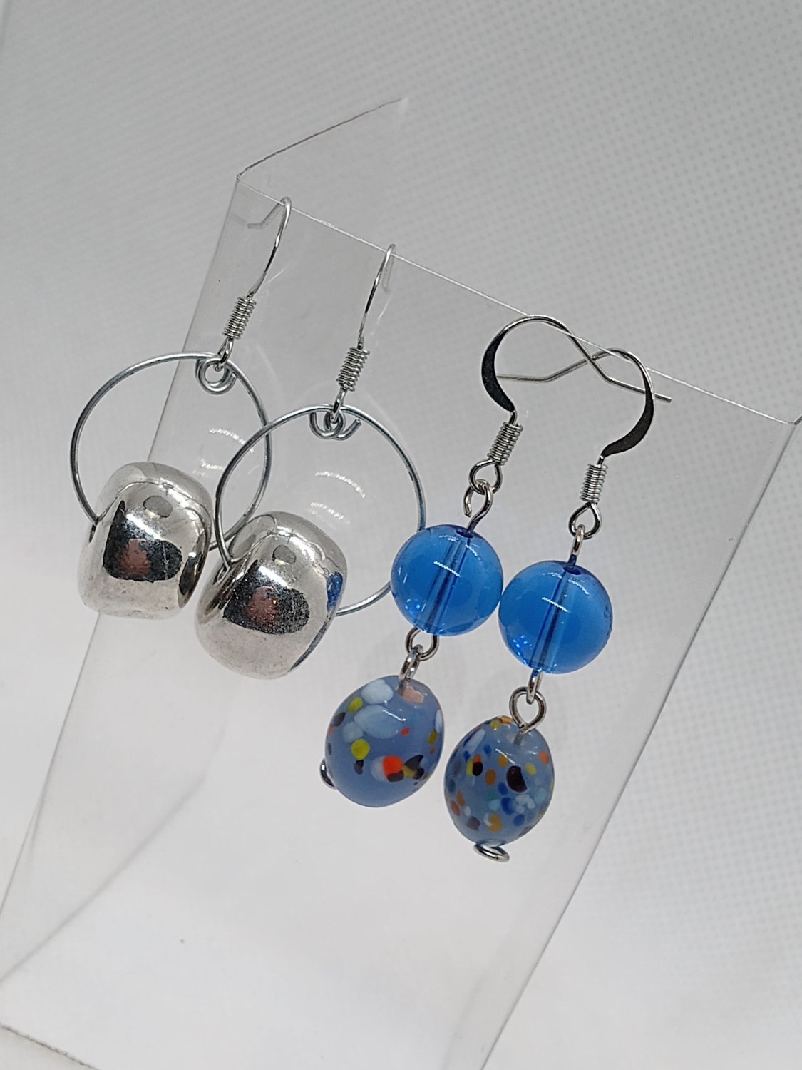 Set of 2 pair Beaded Hoops and Dangle Earrings for women and girls