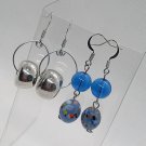 Set of 2 pair Beaded Hoops and Dangle Earrings for women and girls