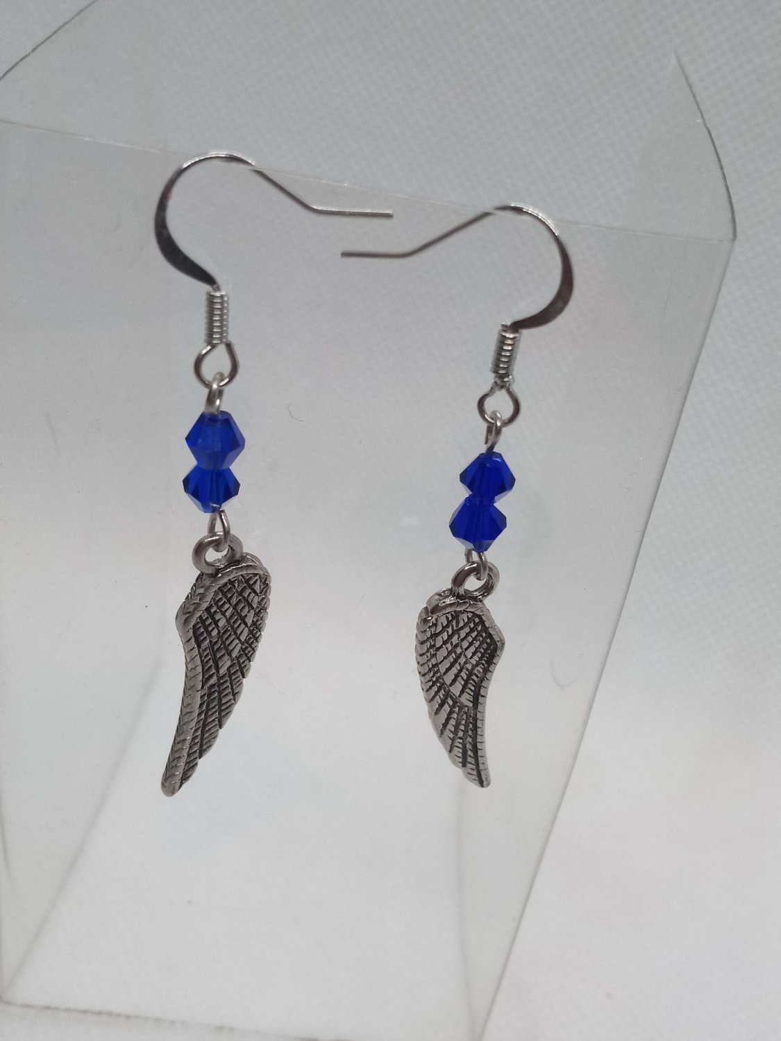 Blue Angel Wings Handmade Dangle Earrings