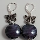 Silver tone Butterfly Handmade Dangle Earrings