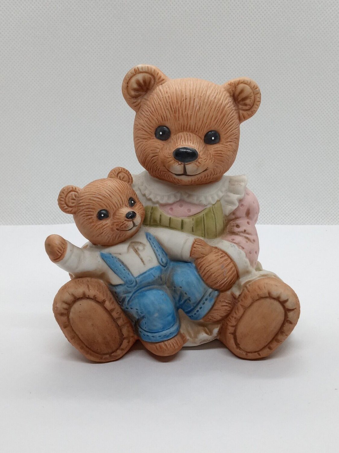 Mama with Baby Boy Bear Ceramic Vintage HOMCO Figures