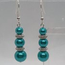 Handmade Drop Dangle Earrings for Women Homemade Pearl Earrings Teal Earrings