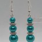 Handmade Drop Dangle Earrings for Women Homemade Pearl Earrings Teal Earrings