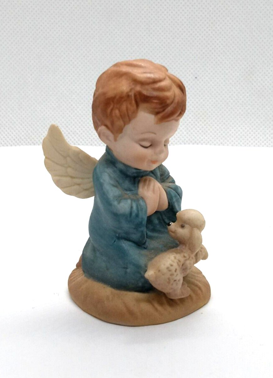 Praying Angel Figurine Vtg Creative Art Flowers Inc. Praying Angel