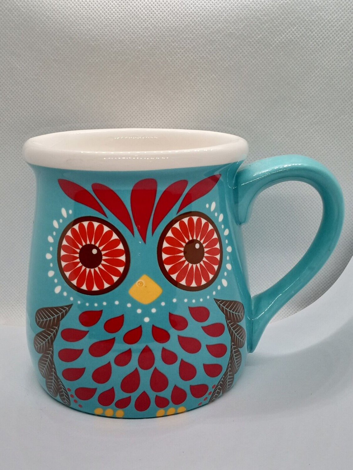 Large Blue Owl Bird Coffee Mug Large Ceramic Drinking  Cup 24OZ
