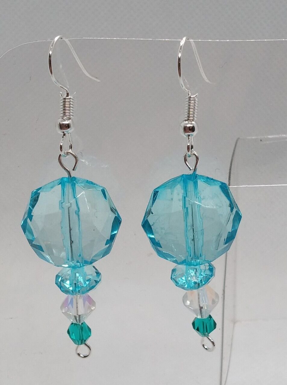 Handmade Earrings Homemade Bright Blue Drop Earrings for Women