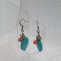 Turquoise Oval Drop Beaded Handmade Dangle Earrings