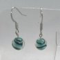 Green and White Pearl Beaded Handmade Dangle Earrings