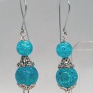 Handmade Earrings for Women Homemade Dangle Earrings for Women Blue Crackle Bead