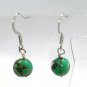 Genuine Green Turquoise Beaded Minimalist Handmade Dangle Earrings