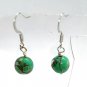 Genuine Green Turquoise Beaded Minimalist Handmade Dangle Earrings
