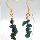 Green Stone Chip Handmade Dangle Earrings