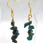 Green Stone Chip Handmade Dangle Earrings