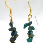 Green Stone Chip Handmade Dangle Earrings