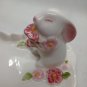 Vintage Avon 1985 Ceramic Bunny Rabbit Floral Trinket/Soap Dish 5.5"X3.75"X2.5"