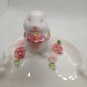 Vintage Avon 1985 Ceramic Bunny Rabbit Floral Trinket/Soap Dish 5.5"X3.75"X2.5"