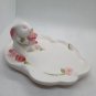 Vintage Avon 1985 Ceramic Bunny Rabbit Floral Trinket/Soap Dish 5.5"X3.75"X2.5"