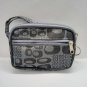 Gray Double Zipper Wristlet Wallet Purse
