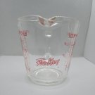 Fire King Anchor Hocking 496 Clear Glass Measuring Cup 1 cup 8oz Red print USA