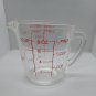 Fire King Anchor Hocking 496 Clear Glass Measuring Cup 1 cup 8oz Red print USA