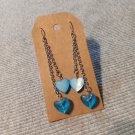 Homemade Blue Heart Drop Dangle Fashion Earrings For Women