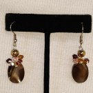 Mother of Pearl with Crystals Handmade Dangle Earrings