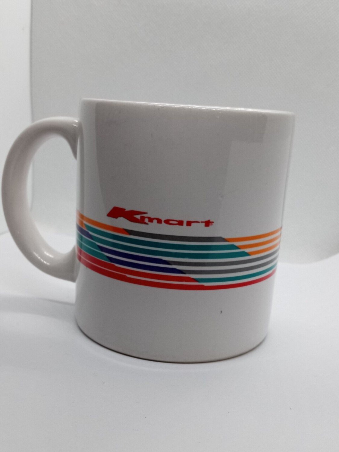 Vintage Kmart CBS Television Ceramic Mug Get Ready Rainbow Promo Coffee Cup 80s