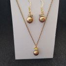 Handmade Glass Pearl Bead Necklace and Earrings Set For Women