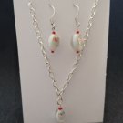 Homemade Glass Bead Necklace and Earrings Set For Women