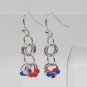 Handmade Dangle Earrings Red White and Blue USA Patriotic Americana Earrings
