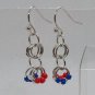 Handmade Dangle Earrings Red White and Blue USA Patriotic Americana Earrings