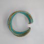 Turquoise Beaded Cuff Bracelet Handmade Homemade for Women