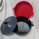 Tupperware Microwave Steamer Three 3 Pieces Black Red