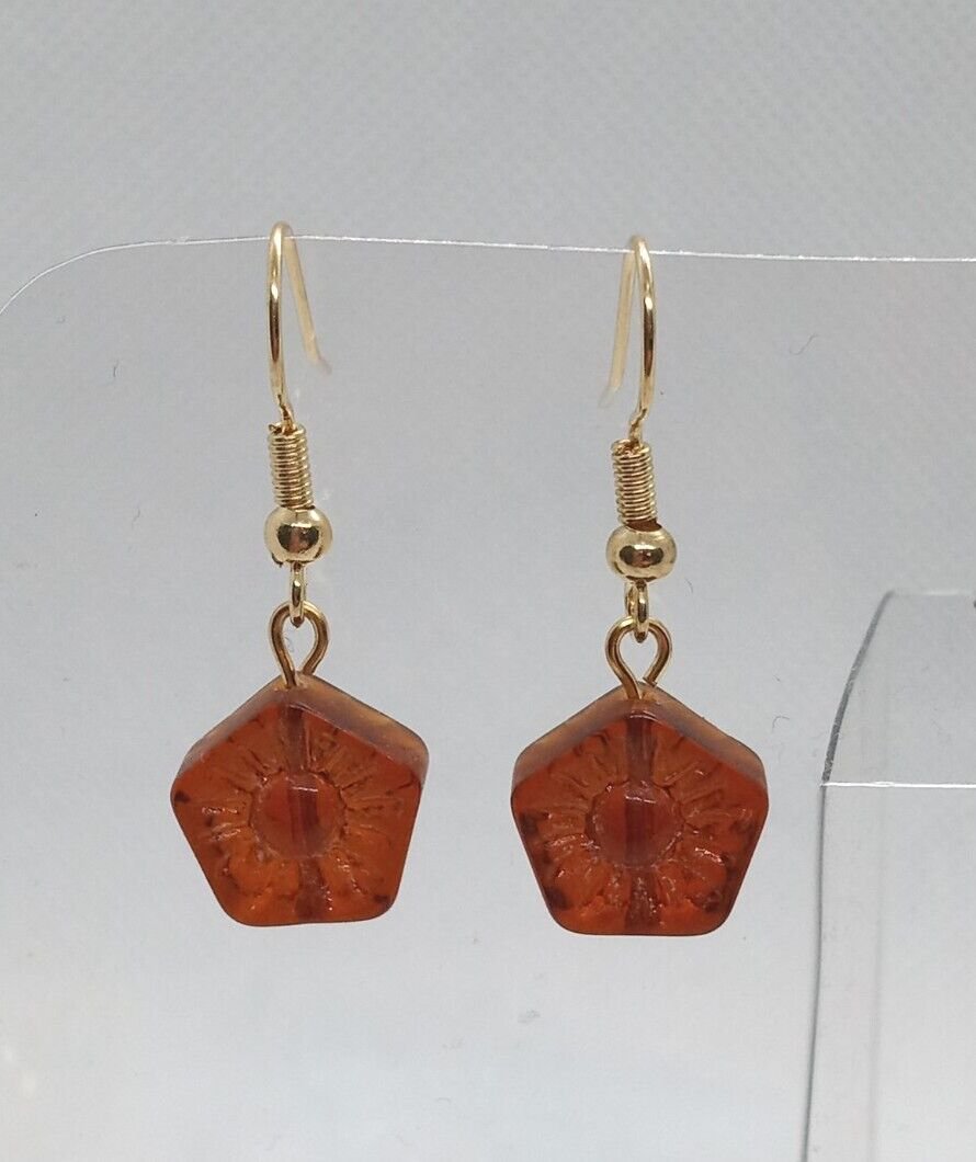 Warm Brown Handmade Dangle Earrings for Women