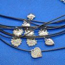 Silver tone Heart Charm Handmade Necklace