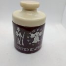 Vintage United States Bicentennial Glass Jar Lid 1776-1976 Amber MCM
