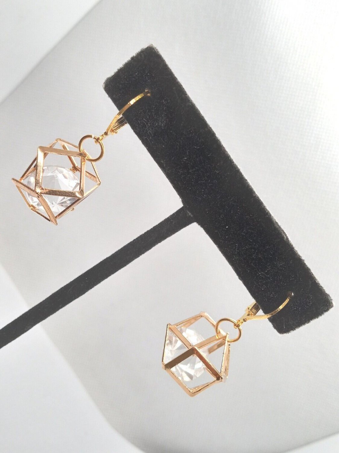 Caged Diamond Handmade Fashion Dangle Earrings for Women Homemade Jewelry Earrin
