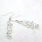 Handmade Dangle Earrings Purple Amethyst and White Clear Glass Chip Lot of 2