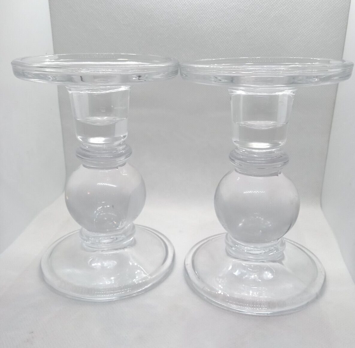 Vintage glass bubble Candle Holder, Clear