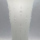 Vintage Anchor Hocking Hobnail & Teardrop Milk Glass Vase Scalloped Rim 7.25 in.