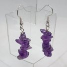 Handmade Earrings For Women Homemade Amethyst Purple Chip Beaded Earrings