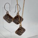 Handmade Homemade Earrings and Necklace Set Bronze Charms Handmade Homemade Earrings and Necklace Set Bronze Charms