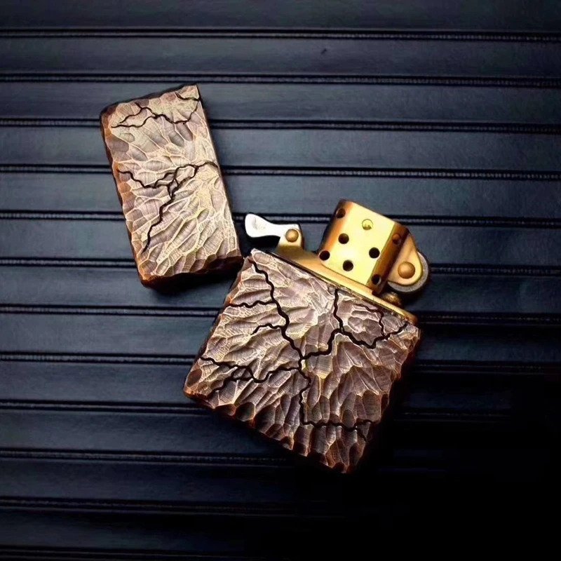 EDC Brass case  fuel insert Lighter case Large Hinge Thick Shell Camping Tool