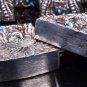 Indian chief relief handmade gemstone 96g S925 Sterling Silver kerosene lighter