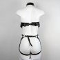 Empower Your Desires with Blue Gothic Leather Harness Lingerie Sets!